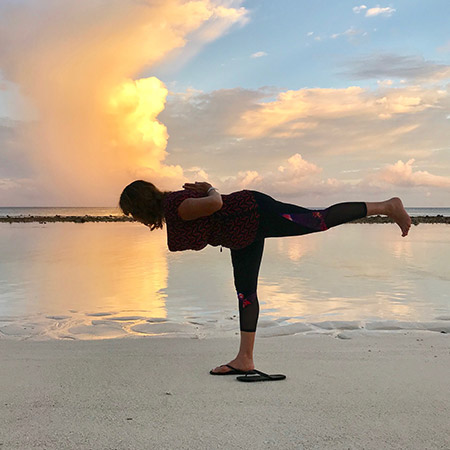An empowering pose that entails a high level of focus and concentration. The pose strengthens the legs, thighs, calves, back, abdomen and core, and improves concentration and focus. This is a challenging pose that empowers us and connects us to our inner strength, allowing us to overcome hardships and challenges that come our way.
